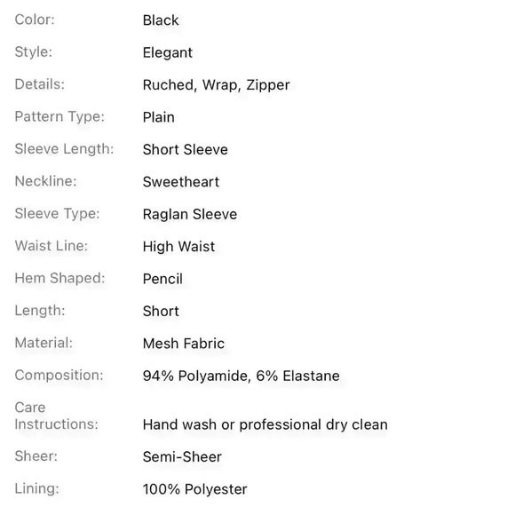 Black Ruched Mesh Dress - Picture 3 of 5